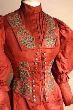 . Detail of Victorian bodice Victorian Bodice, 1890s Fashion, Victorian Costume, Period Outfit, Century Clothing