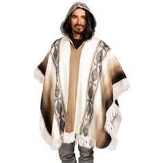 This Hooded Alpaca Wool Poncho for men is a High Quality, Comfortably Soft and Warm Poncho. It's light enough to wear in any Season! INCREDIBLY SOFT: Soft, Comfortable and warm, this hooded poncho is made from luxurious baby alpaca yarn. This incredibly soft poncho is uniquely designed and handmade in Ecuador by skilled local artisans. HIGH QUALITY ALPACA: Alpaca fiber is strong, comfortable, and exceptionally light. It is also one of the softest materials that you will find. MADE TO LAST: This Casual White Hooded Poncho, Poncho For Men, Mens Poncho, Alpaca Poncho, Wool Poncho, Hooded Poncho, Alpaca Fiber, Alpaca Yarn, Poncho Style