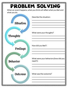 Problem Solving Worksheet, Counseling Worksheets, Cbt Worksheets, Cognitive Therapy, Group Counseling, School Social Work, Counseling Activities, Problem Solver, Child Therapy