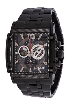 This Invicta watch is the very first one produced in its limited edition series. From the SHAQ collection, it holds an exact Quartz movement, as well as a 3.28 carats of diamonds, and it features a sturdy black case. On its face you can find a , metal dial covered by a durable Flame Fusion Crystal. This style is finished by a reliable black, stainless steel band, and it offers 50 m water resistance.For a limited time, Eyal Lalo is opening up his private vault of exclusive first editions, giving Black Diamond Watch With Chronograph, Black Diamond Watch With Subdials, Luxury Black Diamond Watch With Tachymeter, Black Diamond Watch With Subdials And Rectangular Dial, Black Diamond Watch With Tachymeter, Black Automatic Diamond Watch With Round Dial, Automatic Black Diamond Watch With Round Dial, Best Watches For Men, Invicta Watches