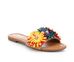 Women's Y-Not Fairytales Sandals | Shoe Carnival Multicolor Open Toe Slippers For Spring, Spring Vacation Flats With Removable Insole, Multicolor Flat Heel Sandals For Spring, Multicolor Flat Sandals For Spring, Trendy Adjustable Slippers For Spring, Multicolor Open Toe Slippers For Summer, Synthetic Open Toe Slippers For Spring, Open Toe Synthetic Slippers For Spring, Spring Multicolor Flat Sandals