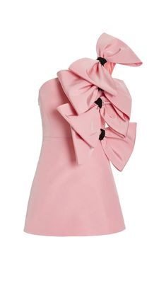 BRITA BOW-DETAILED SILK MINI DRESS Pink Silk Mini Dress, Unique Party Dresses, Silk Mini Dress, Mode Inspo, Formal Looks, Pink Mini Dresses, Pink Silk, Carolina Herrera, Looks Vintage