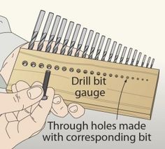 the drill bit gauge is used to measure holes made with corresponding bits for cutting wood