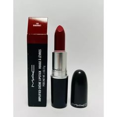 What it is: A rich lipstick featuring high color payoff. Size: 0.1 oz/3.5 g.  Color: Red. Race Makeup, Red Mac Lipstick, Streetstyle Hairstyle, Red Lip Stick, Cherry Red Lipstick, Vampy Lipstick, 1970s Makeup, Dark Red Lipstick, Hygiene Hacks