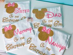 four personalized minnie mouse birthday napkins