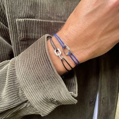 Leather Silver Bracelet, Mens Cords, Navy Jewelry, Surf Necklace, Libra Gifts, Personalized Tie, Knot Tie, Men Bracelet, Turkish Jewelry