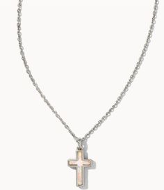 A personal reminder to add to your everyday collection. Keep a symbol of what's most meaningful to you close with the Cross Pendant Necklace. From Kendra Scott&#x2C; this Silver Cross Pendant Necklace features:rhodium plated over brassgenuine stone 19" chain&#x2C; 0.66 L x 0.38 W Pendant Lobster Claw ClosureImported. Affordable Everyday Cross Pendant Necklace, Spiritual Everyday Necklace That Is Tarnish Resistant, Spiritual Everyday Necklace Tarnish Resistant, Adjustable Everyday Cross Pendant Jewelry, Affordable Women's Cross Pendant Necklace, Everyday Metal Cross Jewelry, Symbolic Tarnish Resistant Stainless Steel Necklaces, Personalized Sterling Silver Necklace For Everyday, Spiritual Gold Jewelry For Everyday Use