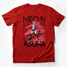 Neon Asuka Anime Graphic T-Shirt, Red Mecha Design, Unisex Manga Tee, Vintage Robot Art Shirt, Cool Anime Lover Gift Male T-Shirt Custom graphic T-Shirt.Customize your color Red Mecha, Vintage Robot Art, Nurse Cartoon, Jesus Graphic, Red And White Shirt, Mecha Design, Funny Adult Shirts, Vintage Robots, Anime Tees