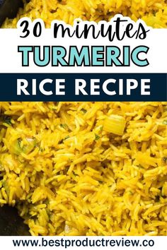 Easy Turmeric Rice Recipe Rice Seasoning Ideas, Mediterranean Rice Bowl, Turmeric Rice Recipe, Tumeric Rice, Flavored Rice Recipes, Curry Rice Recipes, Flavorful Rice, Rice Diet