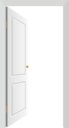 an open white door on a white background