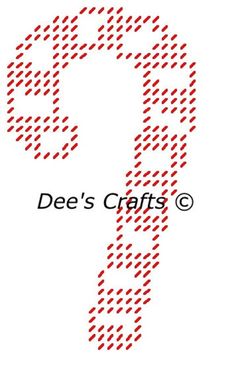 the logo for dee's crafts, which is red and white with dots on it