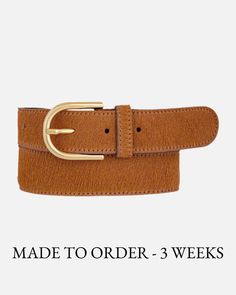 Camel Casual Brown Belt For Fall, Belt With Gold Buckle, Handmade Leather Belt, Common Thread, Cozy Outfit, Vegetable Tanned Leather, Lead Time, Leather Accessories, Full Grain Leather