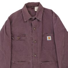 Description:Vintage purple Carhartt jacket, fits large.GENDER: mens CONDITION: good - small scuff on front right sleeve.STYLE: jacketERA: 1990sCOLOUR: purpleFABRIC: cotton Carhartt Jacket, Jacket Fits, Vintage Purple, Purple