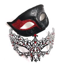 The women's black laser-cut metal masquerade mask is a masterpiece of intricate design, featuring a stunning pattern that elegantly frames your eyes. Adorned with lustrous ruby-red rhinestones, this mask exudes passion and sophistication. The men's black mask with red shimmer exudes sophistication, perfectly complementing the women's mask. This set will make your entrance unforgettable at any masquerade ball, elegant soiree, or romantic affair.


Age Group/Gender - Adult/Unisex

Size/Type - One Red And Black Masquerade Mask Men, Red And Black Masquerade Mask, Masquerade Quince, Red Mask Masquerade, Red Masquerade Mask, Gods Angels, Red Masquerade, Valentines Dance, Masquerade Mask Black