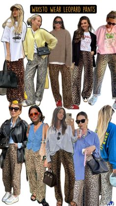 Ways to style leopard pants for fall Leapord Print Pants Fit, Cheetah Print Pants Outfit Work, Leopard Print Flare Pants Outfit, Leopard Jumper Outfit, Leopard Flares Outfit, 35 Outfits Style, Leopard Print Flare Pants, Style Cheetah Pants, Silk Leopard Pants Outfit