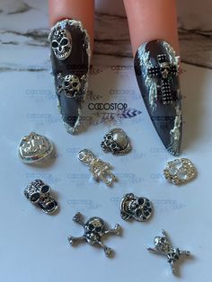 26 pieces silver metal mix Halloween nail charms / 3D nail charms/ Nail Art Decoration 💎 Quantity: 26 pieces per pack 💎 Size: as shown 💎 Shapes : mix 11 styles Halloween charms 💎 Material: metal 💎 Color : silver 💖High quality and Easy Used: Garment, Nail Art, Shoes, Cell Phone, Box, Pen, greeting cards, DIY crafts....etc 💖Many styles of rhinestone charms nail art accessories are available in shop .Please check out our others products at here : https://www.etsy.com/shop/CocoStop?ref=search Nail Charms Jewelry, 3d Nail Charms, Nail Polish Gift Set, Nails Charms, Nail Polish Holder, Nail Polish Gift, Art Shoes, Gel Nail Kit, Phone Box