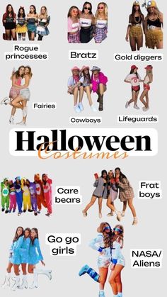 some girls are dressed up in costumes for halloween