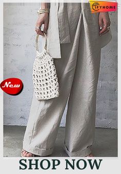 Plain Casual Pants Lady Dior Bag, Summer Colors, Daily Fashion, Casual Pants, Gray Color, Top Handle Bag, Dior, Cotton Blend, Grey