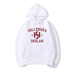 Add flair to your wardrobe with our Hillerska Skolan Hoodie.  HOW TO ORDER 1-) Please, check and review all photos 2-) Choose your t-shirt size and color *Different styles of shirts may have different shades of same color choice due to different manufacturer brands. *For this reason, we recommend you to match shirts from the same styles if you want precisely matching colors (exa. Unisex, V-neck, Tank top, etc.). 3-) Click add to cart. You can go back to add more product 4-)Click "Proceed to chec School Cotton Long Sleeve Hoodie, Cotton Long Sleeve School Hoodie, Cotton Long Sleeve Hoodie For School, White Hoodie For College In Fall, White Winter Hoodie For School, Cotton Hooded Sweatshirt For School, Sporty White School Hoodie, White Sporty Hoodie For School, Hooded Cotton School Tops