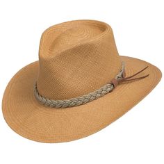 Wheat Casual Brown Braided Fedora, Curved Brim Braided Fedora For Rodeo, Braided Fedora With Curved Brim For Rodeo, Casual Braided Hat Bands For Rodeo, Western Fedora With Braided Flat Brim, Western Style Fedora With Short Brim And Braided Detail, Western Braided Fedora With Short Brim, Casual Braided Hat For Rodeo, Casual Brown Braided Panama Hat