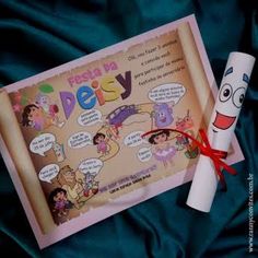 a rolled up paper with cartoon characters on it