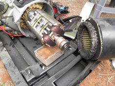 the inside of a vehicle's engine is being worked on