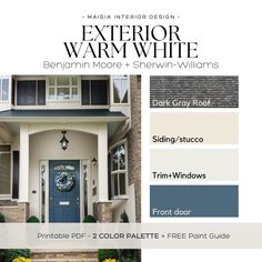 an exterior color scheme with white and blue