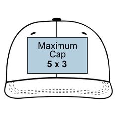 a baseball cap with the number 5x3 printed on it, and an image of maximum