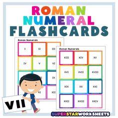 the roman numeral flashcards are great for students to practice their numbers and letters