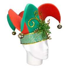 This Special Christmas Jester Hat will definitely make you stand out at your next Party, Hora Loca, Wedding, Corporate Event, Birthday, Quinceanera, or Halloween Party! It can be used as a wedding hats, top hats, photo booth props, or a party favor. Christmas Party Hat, Christmas Party Hats, Jester Costume, Foam Party, Jester Hat, Top Hats, Booth Props, Costume Hats, Wedding Hats