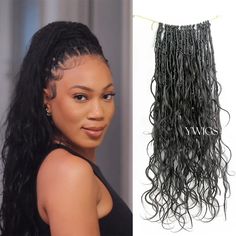 boho crochet locs with human hair curls Locs With Human Hair Curls, Locs With Human Hair, Boho Locs, Double Drawn Hair, Faux Locs Hairstyles, Hair Curls, U Part Wigs, Crochet Boho, Pixie Cut Wig