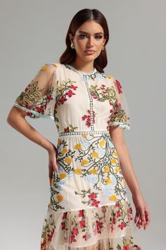 2nd Wedding, Essential Dress, Stylish Clothes For Women, Body Size, S Models, Floral Embroidery, Stylish Women, Fashion Looks, Care Instructions