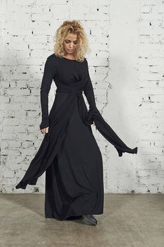 Steampunk Dress Black Maxi Dress Gothic Dress Victorian Black Wedding Dress Plus Size, Avant Garde Dresses, Plus Size Long Dresses, Wedding Dress Plus Size, Black Wedding Dress, Steampunk Dress, Black Linen Dress, Loose Maxi Dress, Summer Linen Dresses