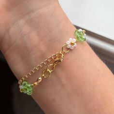 Customizable Beaded Flower Bracelet Daisy Bracelet Gold Bracelet Seed Bead Bracelet Crystal Bead Friendship Bracelet Handmade Gift for Her - Etsy Dainty Flower-shaped Beaded Bracelets For Gifts, Green Beaded Flower Crystal Bracelet, Dainty Flower-shaped Beaded Bracelet With Colorful Beads, Green Flower-shaped Bracelet With Tiny Beads, Adjustable Beaded Flower-shaped Bracelets, Bead Friendship Bracelet, Beaded Flower Bracelet, Friendship Bracelets With Beads, Daisy Bracelet