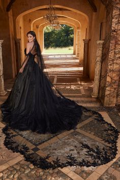 Sophia Tolli Accessories Sophia Tolli: Y12248Veil Sophia Tolli Wedding Dresses, Black Wedding Gowns, Black Wedding Dress, Sophia Tolli, Dark Wedding, Black Bridal, Evening Dresses For Weddings, Gothic Wedding, Black Wedding Dresses