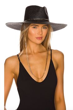 Straw blend with gold-tone hardware Made in France Paperclip chain accent and chin strap Brim measures approx 4.75" in length Black Hat, Revolve Clothing, Womens Vans, Fashion Sense, Floppy Hat, Made In France, 30 Day, Accessories Hats, Straw