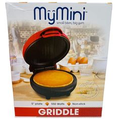 a package of minimii griddles sitting on top of a wooden table