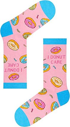 Donut SocksThese light pink donut socks feature a cute design of donuts, and there is also a funny saying "I DONUT CARE" at the top.Size & PackageOne size fits most. Our women's crazy socks are designed to fit shoe sizes 6-12 and sock sizes 8-13. Each pair of funny socks comes in a plastic zippered bag.Quality MaterialOur novelty socks are made of 80% Cotton, 15% Polyamide, and 5% Elastane to ensure they are soft, comfortable, stretchy, and breathable. They won't fade and are machine washable.Do Donut Gift Ideas, Donut Socks, Radiologist Gifts, Food Socks, Donut Gifts, Dental Assistant Gifts, Best Presents, Whimsical Accessories, Medical Gifts