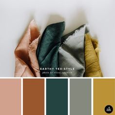 the color palette is earthy, teal, and gold with an assortment of colors to choose from