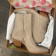 Nwt Accidentally Bought Two Pairs And Missed The Return Date! Beige Heels With Leather Lining And Round Toe, Beige Leather Heels With Heel Tab, Matisse Shoes, Snakeskin Boots, Mid Calf, Snake Skin, Boots Booties, Bootie Boots, Ankle Boots