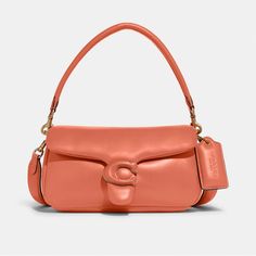 Nappa Leather And Smooth Leather Inside Zip Pocket Snap Closure, Fabric Lining Detachable Short Strap With 7 1/4" Drop Detachable Long Strap With 21 1/2" Drop For Shoulder Or Crossbody Wear 10 1/2" (L) X 5 3/4" (H) X 3" (W) Coach Pillow Tabby, Coach Tabby 26, Tabby Shoulder Bag 26, Coach Pillows, Tabby Shoulder Bag, Coach Tabby, Leather Pillow, Light Coral, Bag Light