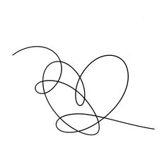 a black and white drawing of two hearts in the shape of an o - ring