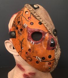 All masks are handmade and made to order { they are all handpainted and will not always be exact to the original} Handmade Halloween Cosplay Mask, Handmade Halloween Costume Mask, Handmade Halloween Masks, Hand Painted Halloween Cosplay Masks And Prosthetics, Halloween Cosplay Hand Painted Masks, Sam Trick Or Treat, Crazy Mask, Shop Reference, Leather Masks