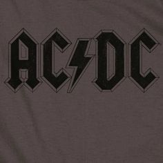 the ac / dc logo is shown in black on a gray shirt