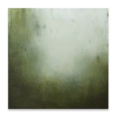 an abstract painting with green and white colors