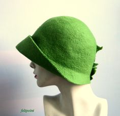 Green felt hat, Millnery felt hat, Green felt hat, Cloche hat, Felted Hats, felt hat, Cloche Hat,Flapper Hat, Art Hat, Art Deco hat, 1920s hat, Art Hats, hat, cloche , 1920's hat, Gatsby's hat, Mrs Fisher hat Hats&Caps Accessories Handmade Great, very flattering hat ! The hat is soft, very pleasant to the touch, nicely placed on the head. Special and unique ! Sophisticated and elegant ! I can make this hat in other colors and sizes. Made just for you As the base for my works I use great mate Green Brimmed Costume Hat, Green Brimmed Costume Hats And Headpieces, Green Brimmed Winter Costume Hats, Green Winter Fedora Felt Hat, Green Mini Hat With Short Brim For Winter, Green Mini Hats With Short Brim For Winter, Winter Mini Hats With Short Brim In Green, Green Winter Mini Hats With Short Brim, Adjustable Green Cloche Hat With Short Brim