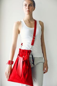 Red Backpack, Gift For Her, Bucket Bag, Leather Tote, Women Leather Backpack, Large Cross Body Bag, Red Leather Backpack, Red Leather Backpack Shoulder Bag, Red Leather Backpack Bag, Red Leather Backpack For Daily Use, Red Leather Backpack With Adjustable Strap, Leather Backpacks School, Designer Cosmetic Bag, Red Crossbody Bag, Large Leather Bag