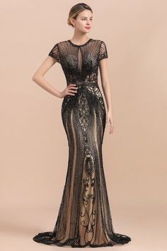 Short Sleeve Prom Dresses, Cap Sleeve Prom Dress, Mermaid Prom Dress, Evening Dress Floor Length, Beaded Prom Dress, Classy Fashion, Prom Dresses Online, Cap Dress, Prom Dresses With Sleeves