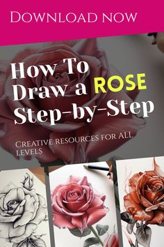 How to Draw Stunning Rose Easily How To Draw A Rose Step By Step, Roses Drawing Tutorial, Rose Drawing Ideas, Beautiful Rose Drawing, Drawing Tips And Tricks, Draw A Rose, Rose Step By Step, Cool Doodles, Drawing Flowers