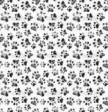 black and white dog paw prints on a white background